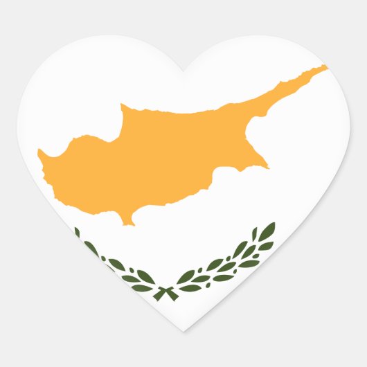 Cypriotische vlag hart sticker (Voorkant)