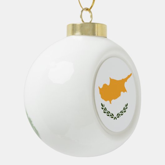 Cypriotische vlag keramische bal ornament (Links)