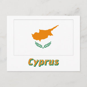 Cypriotische vlag met naam briefkaart
