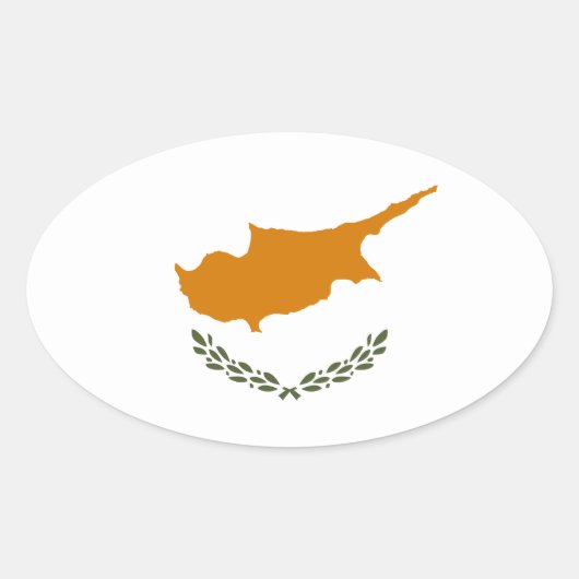 Cypriotische vlag ovale sticker (Voorkant)
