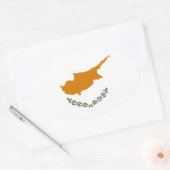 Cypriotische vlag ovale sticker (Envelop)