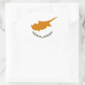 Cypriotische vlag ovale sticker (Tas)