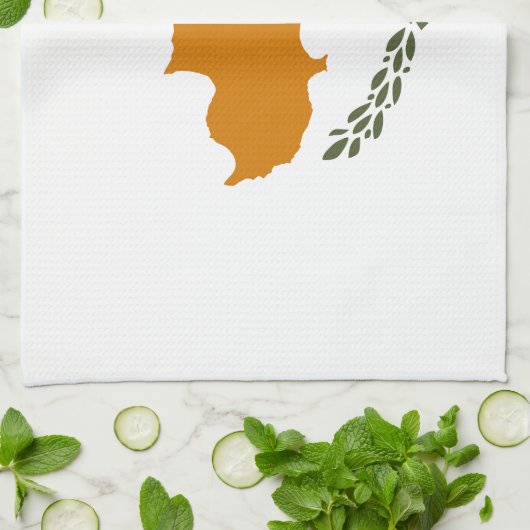 Cypriotische vlag theedoek (Gevouwen)