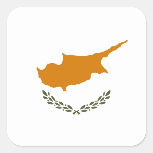 Cypriotische vlag, vlag van Cyprus Vierkante Sticker (Voorkant)