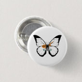 Cypriotische vlindervlag ronde button 3,2 cm (Voorkant /achterkant)