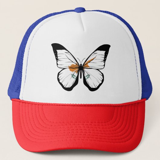Cypriotische vlindervlag trucker pet (Voorkant)