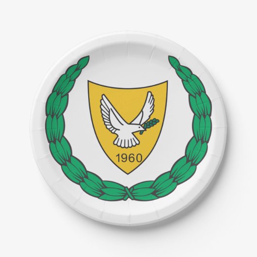 Cypriotische wapenstilstand papieren bordje (Voorkant)