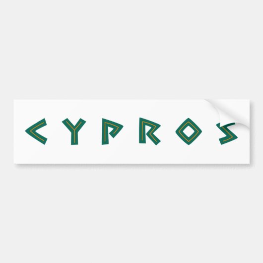 cypros tekst Cypriotische landensymbool griekse na Bumpersticker (Voorkant)