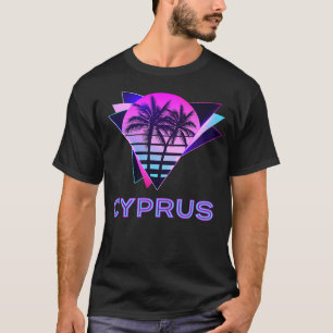 Cyprus 80s Vaporware Palm Tree Retro  Souve T-shirt