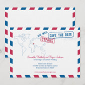 Cyprus Air Mail Wedding Save the Date (Voorkant / Achterkant)