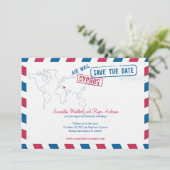 Cyprus Air Mail Wedding Save the Date (Staand voorkant)