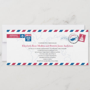 Cyprus Airmail Wedding Invitation Kaart