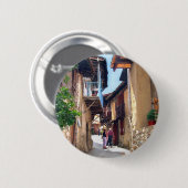 Cyprus bergdorp ronde button 5,7 cm (Voorkant /achterkant)
