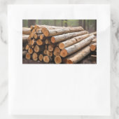 Cyprus brandhout stapel rechthoekige sticker (Tas)