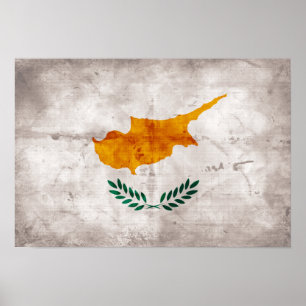 Cyprus; Cypriotische vlag Poster