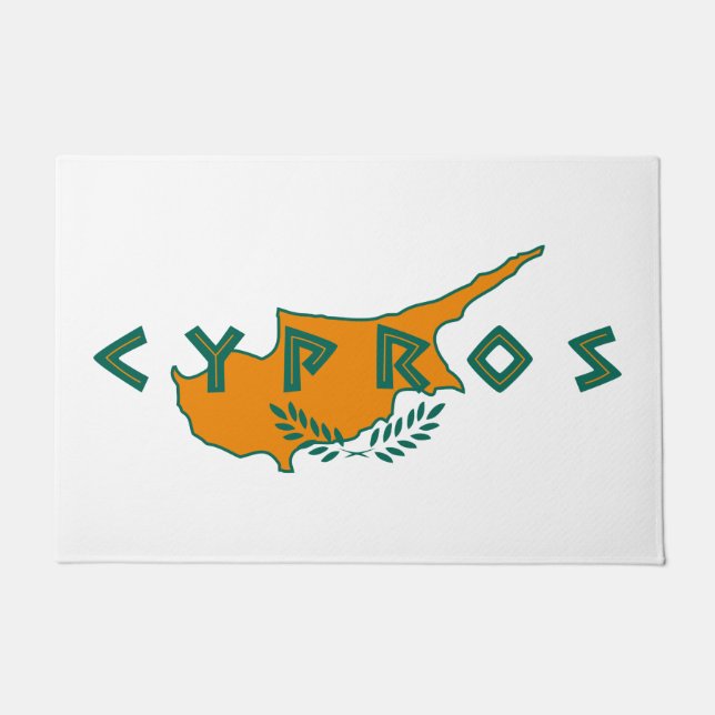 Cyprus cypros country flag text symbol greek trave deurmat (Voorkant)