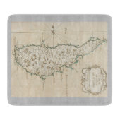 Cyprus eiland Middellandse Zee kaart oud antiek br Snijplank (Voorkant)