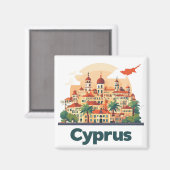 Cyprus Eiland Reisontwerp 🗺️ Magneet (Voorkant / Achterkant)