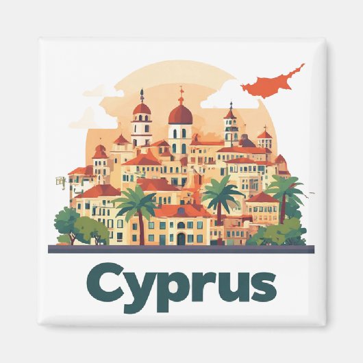 Cyprus Eiland Reisontwerp 🗺️ Magneet (Voorkant)
