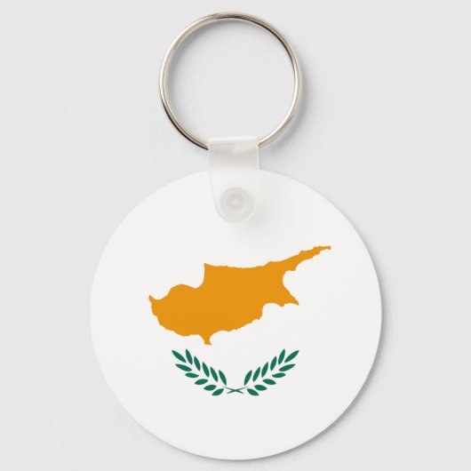Cyprus Fisheye Flag Sleutelhanger (Voorkant)