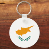 Cyprus Fisheye Flag Sleutelhanger (Voorkant)