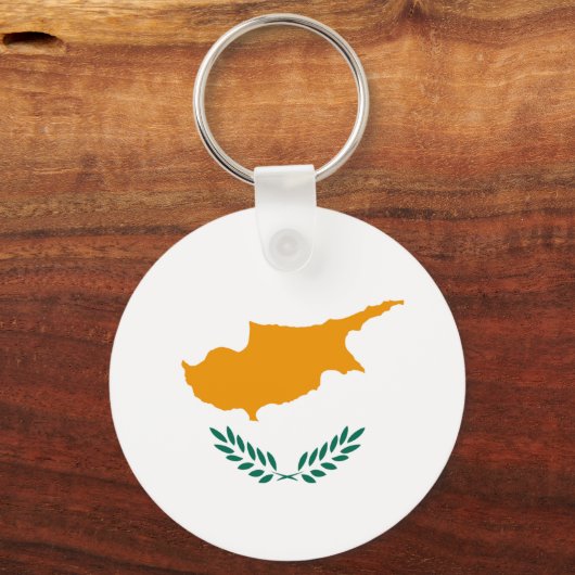 Cyprus Fisheye Flag Sleutelhanger (Voorkant)