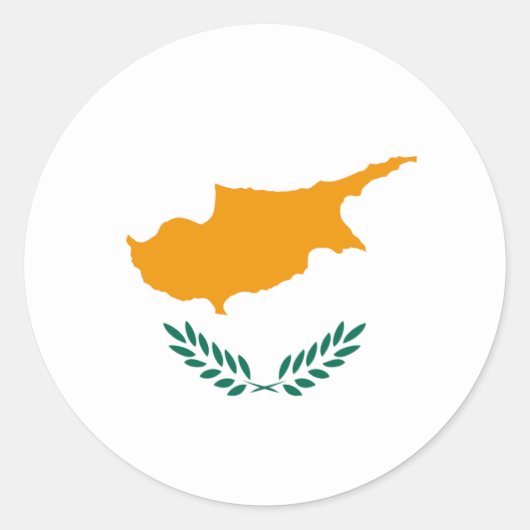 Cyprus Fisheye Flag Sticker (Voorkant)