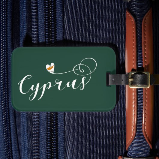 Cyprus Flag Heart, Cyprus Bagagelabel (Voorkant Insitu 4)