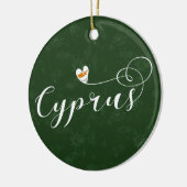Cyprus Flag Heart, Cyprus Keramisch Ornament (Links)