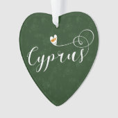 Cyprus Flag Heart, Cyprus Ornament (voorkant)