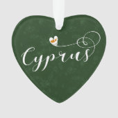 Cyprus Flag Heart, Cyprus Ornament (voorkant)