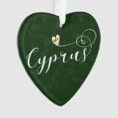 Cyprus Flag Heart, Cyprus Ornament (voorkant)