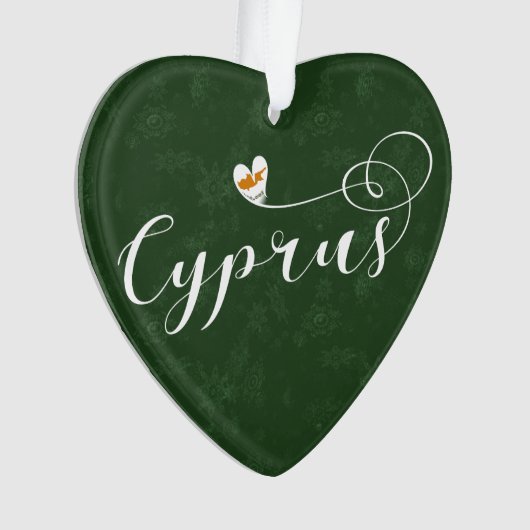 Cyprus Flag Heart, Cyprus Ornament (voorkant)