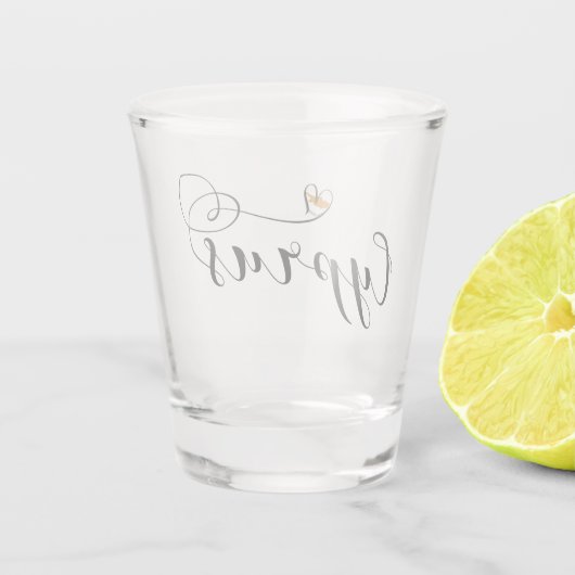 Cyprus Flag Heart, Cyprus Shot Glas (Achterkant)