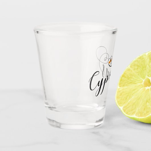 Cyprus Flag Heart, Cyprus Shot Glas (Links)