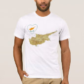 Cyprus Flag Heart en Map T-Shirt (Voorkant)