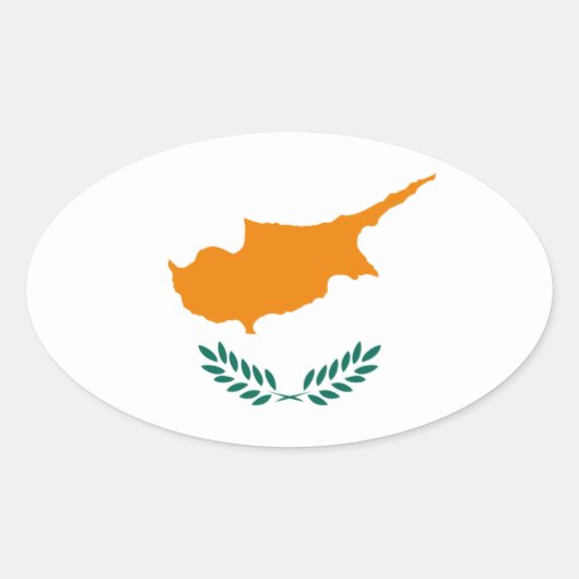 Cyprus Flag Oval Sticker (Voorkant)