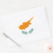 Cyprus Flag Oval Sticker (Envelop)