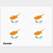 Cyprus Flag Oval Sticker (Vel)