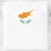 Cyprus Flag Oval Sticker (Tas)