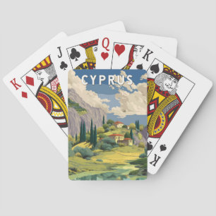 Cyprus Illustratie Reis Kunst Vintage Pokerkaarten