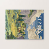Cyprus Illustration Travel Art Vintage Legpuzzel (Horizontaal)