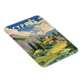 Cyprus Illustration Travel Art Vintage Magneet (Rechterzijde)