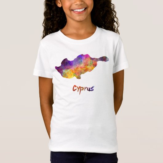 Cyprus in watercolor t-shirt (Voorkant)
