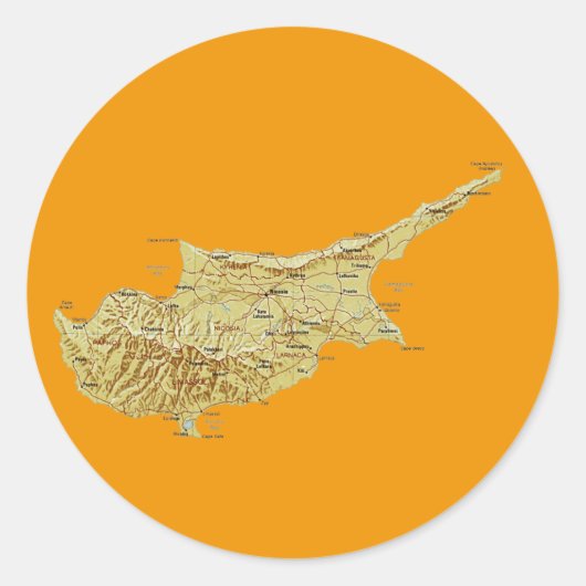 Cyprus kaart sticker (Voorkant)