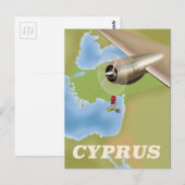Cyprus kaart vintage reisposter (Voorkant / Achterkant)