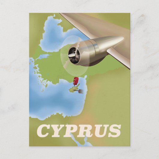 Cyprus kaart vintage reisposter (Voorkant)
