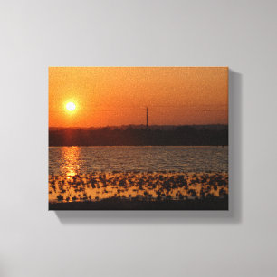 Cyprus Lake sunset sky sun natuur landscape enviro Canvas Afdruk