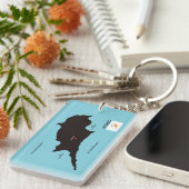 Cyprus land politieke kaart vlag sleutelhanger (Voorkant Rechts)