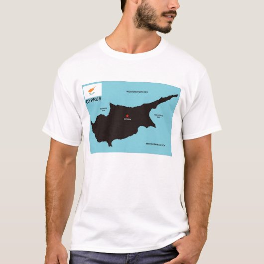 Cyprus land politieke kaart vlag t-shirt (Voorkant)